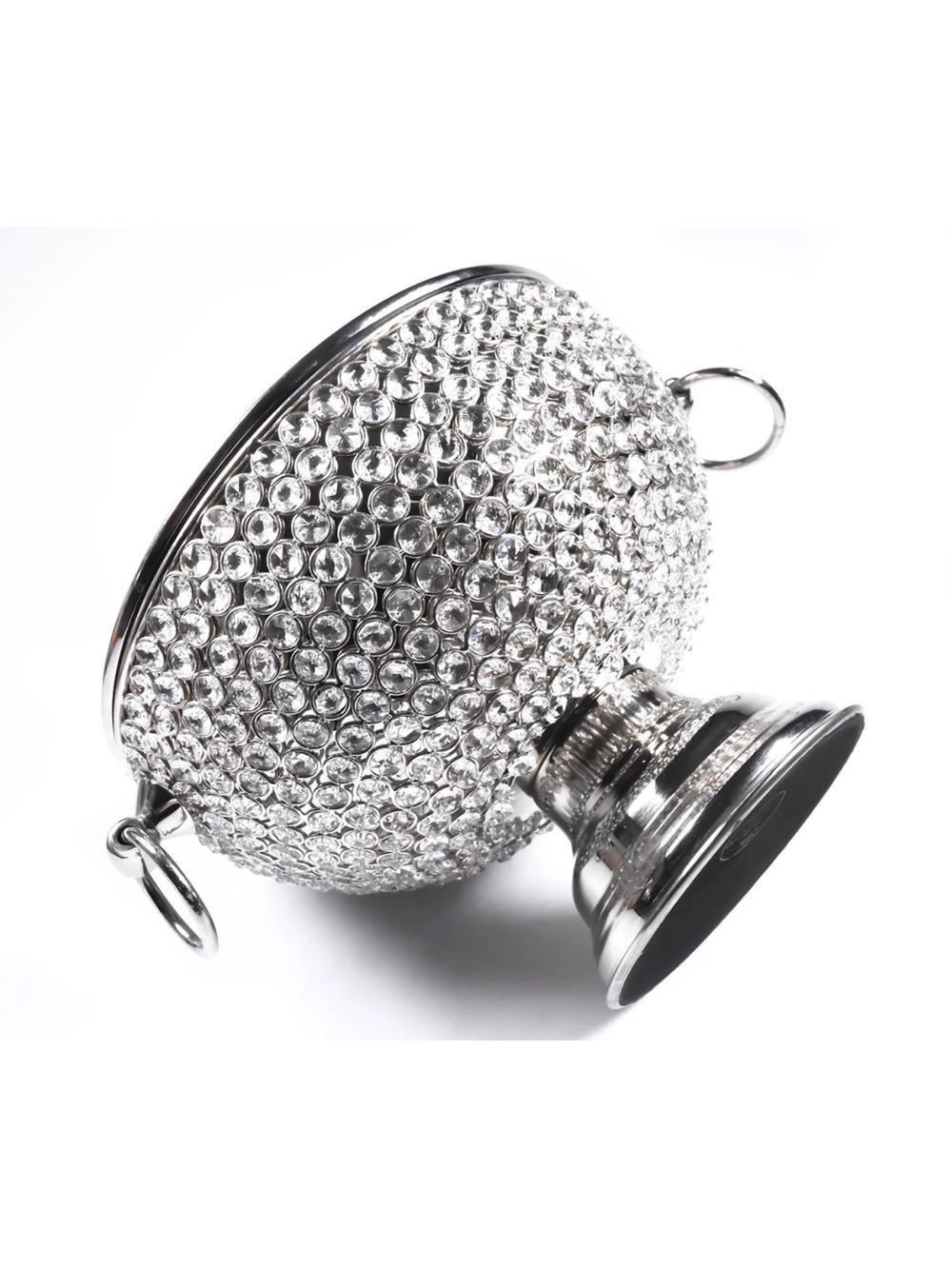 Cynthia Rowley glass rhinestone crystallized bling champagne ice bucket - Picture 2 of 4